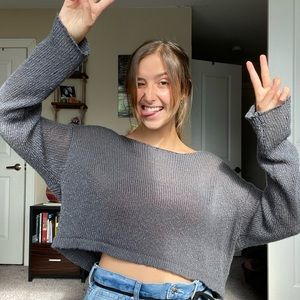 Grey crop top sweater